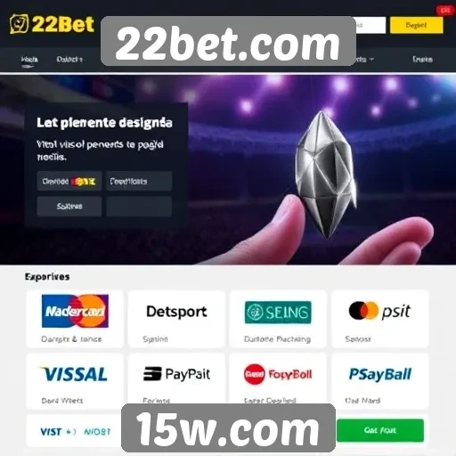 Opções de pagamento disponíveis na 22bet